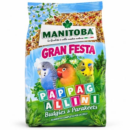 Mélange de graines avec pâtée pour Perruches & Perruches ondulées – 500 g - Manitoba Gran Festa